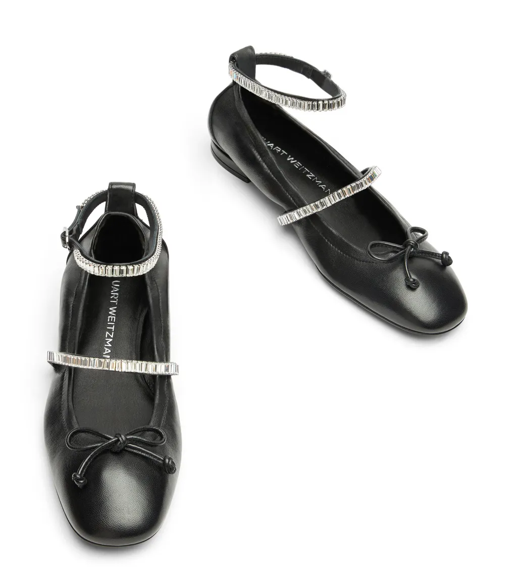 Stuart Weitzman Stefanie Embellished Ballerina Flats