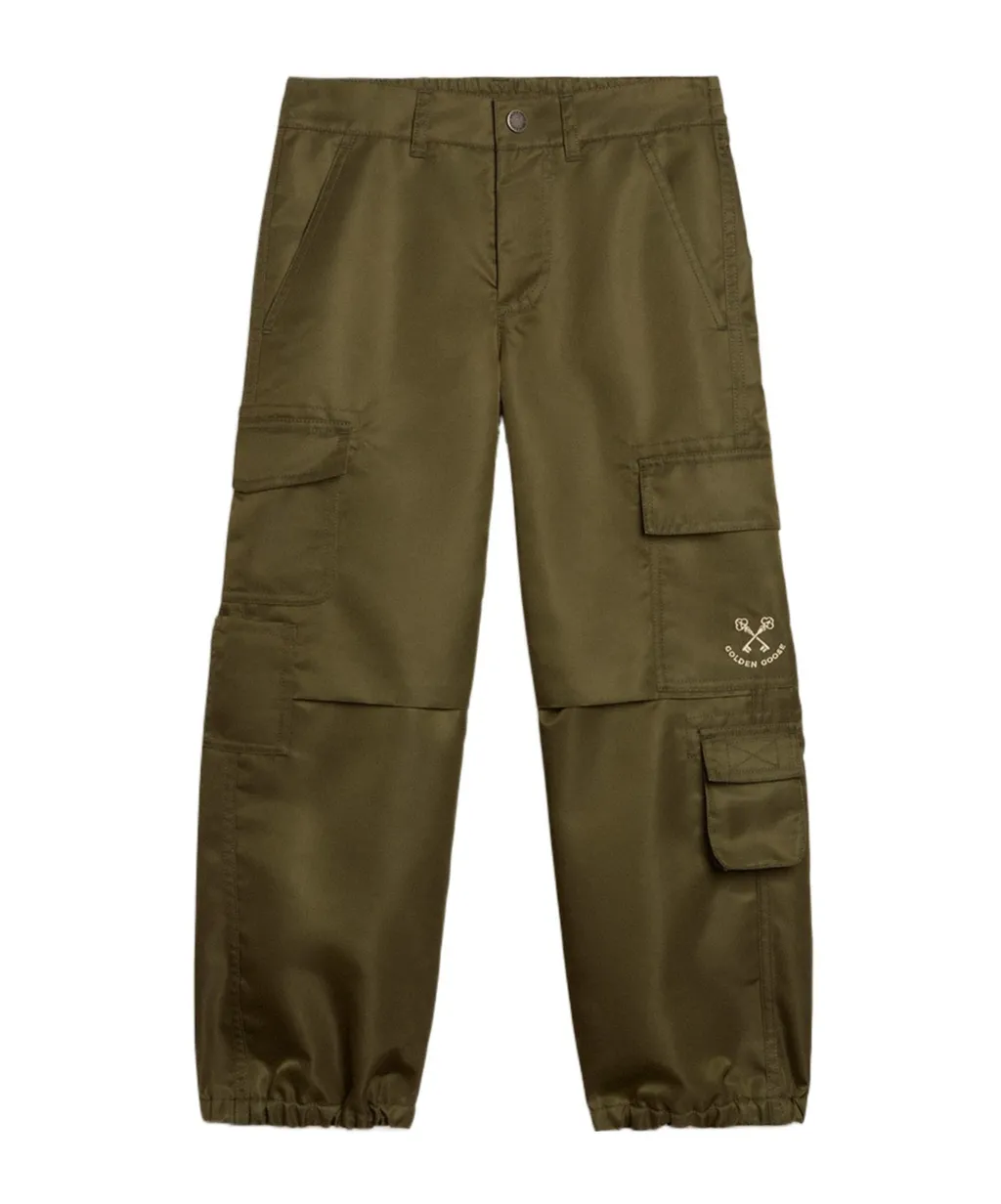 Kids Cargo Pants In Military Green
