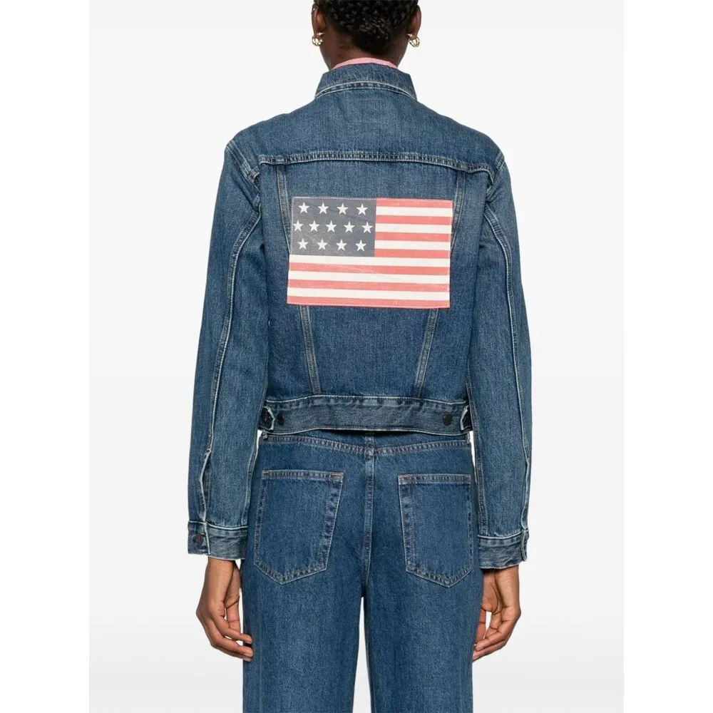 Flag-Patch Denim Jacket