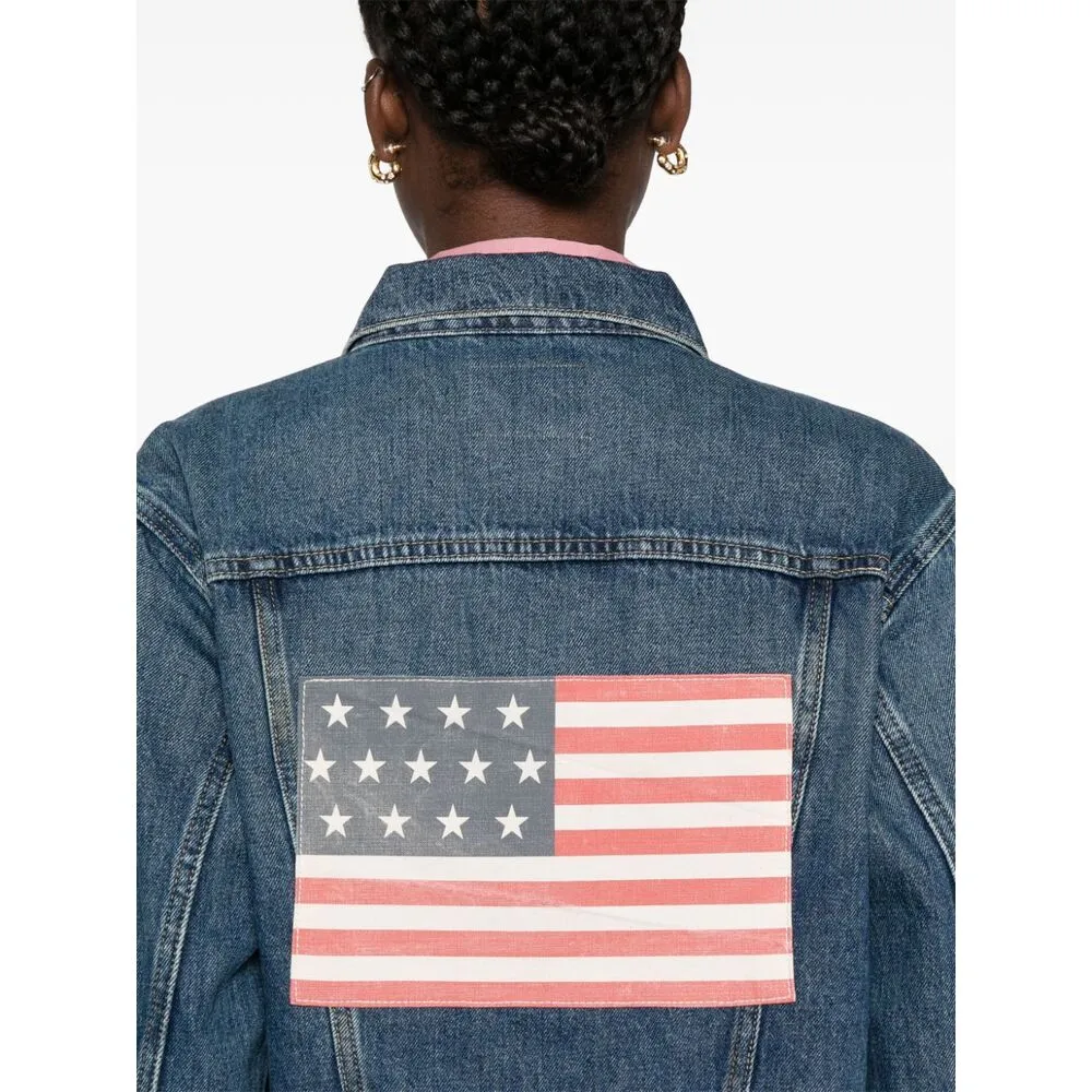 Flag-Patch Denim Jacket