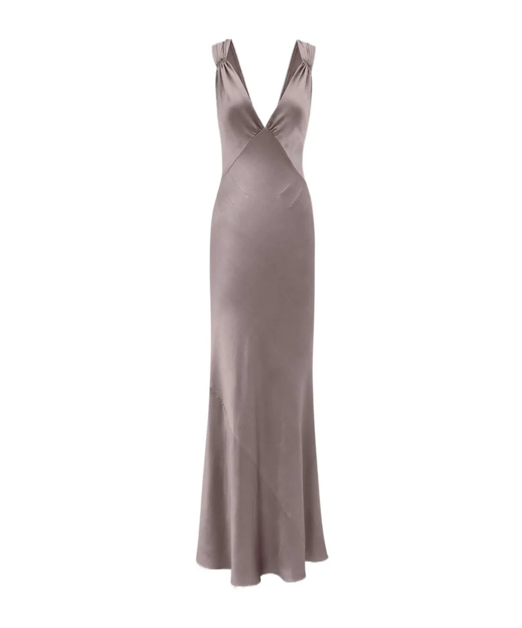 Saint Laurent Cross-Back V-Neck Dress
