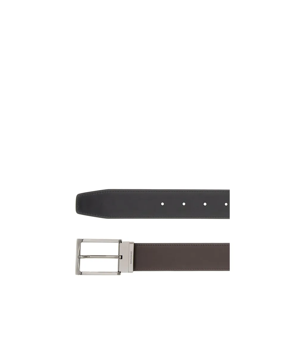 Salvatore Ferragamo Logo Engraved Buckle Reversible Belt