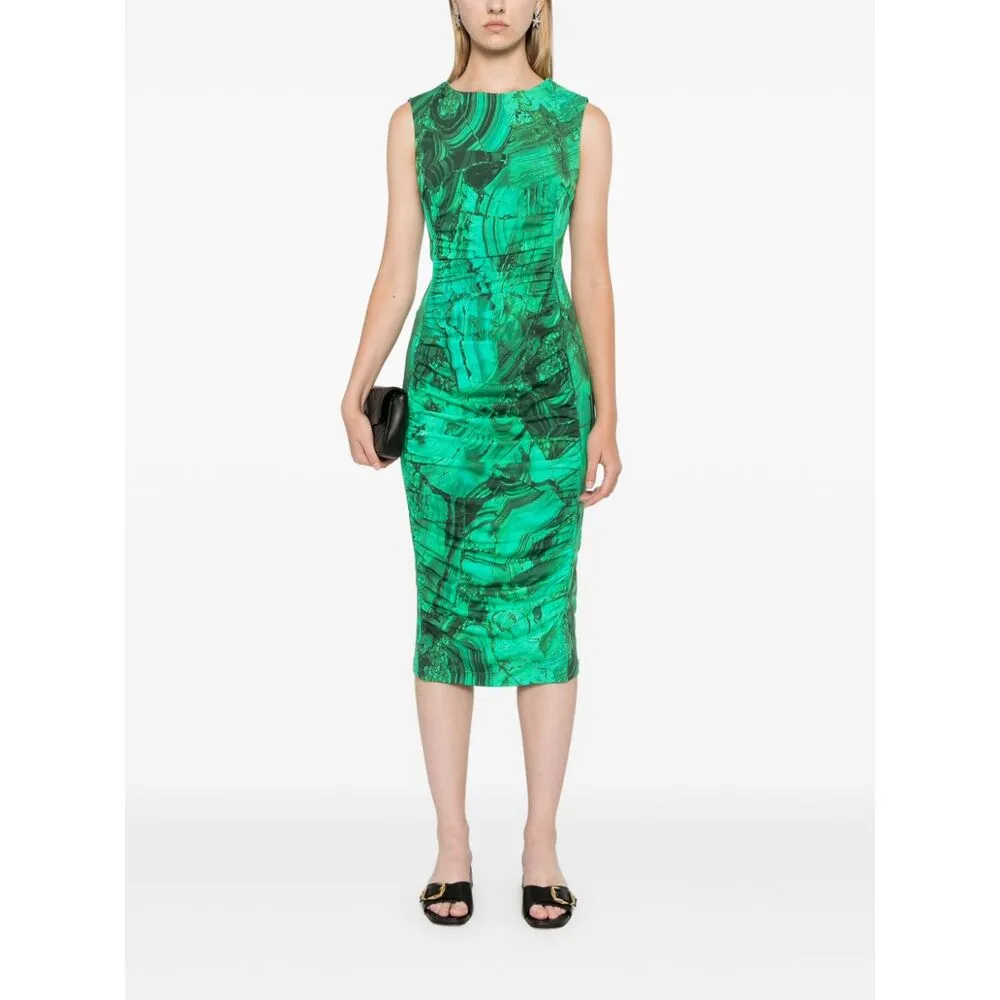 Abstract-Print Midi Dress