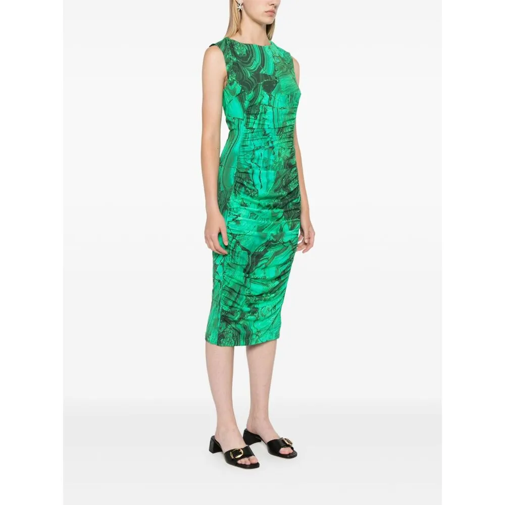 Abstract-Print Midi Dress