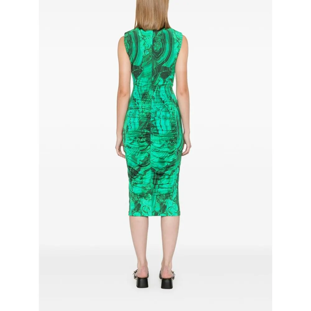Abstract-Print Midi Dress