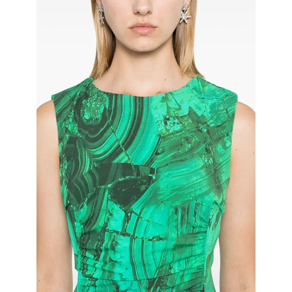 Abstract-Print Midi Dress
