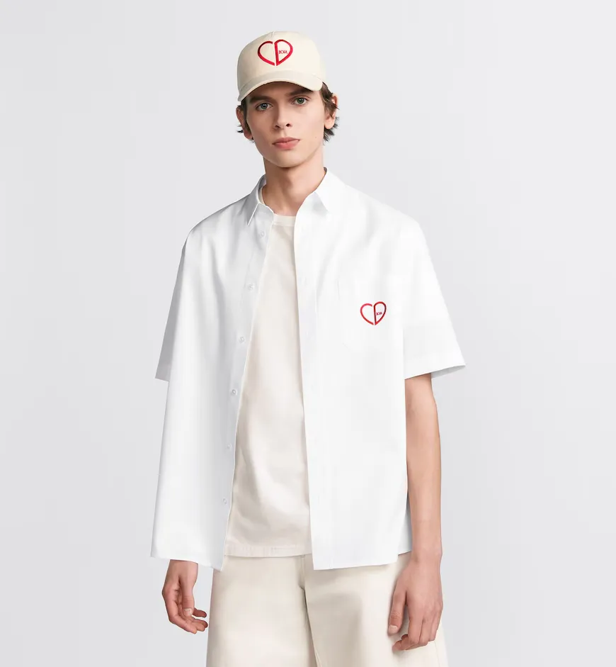 Cd Heart Embroidered Short-Sleeved Shirt