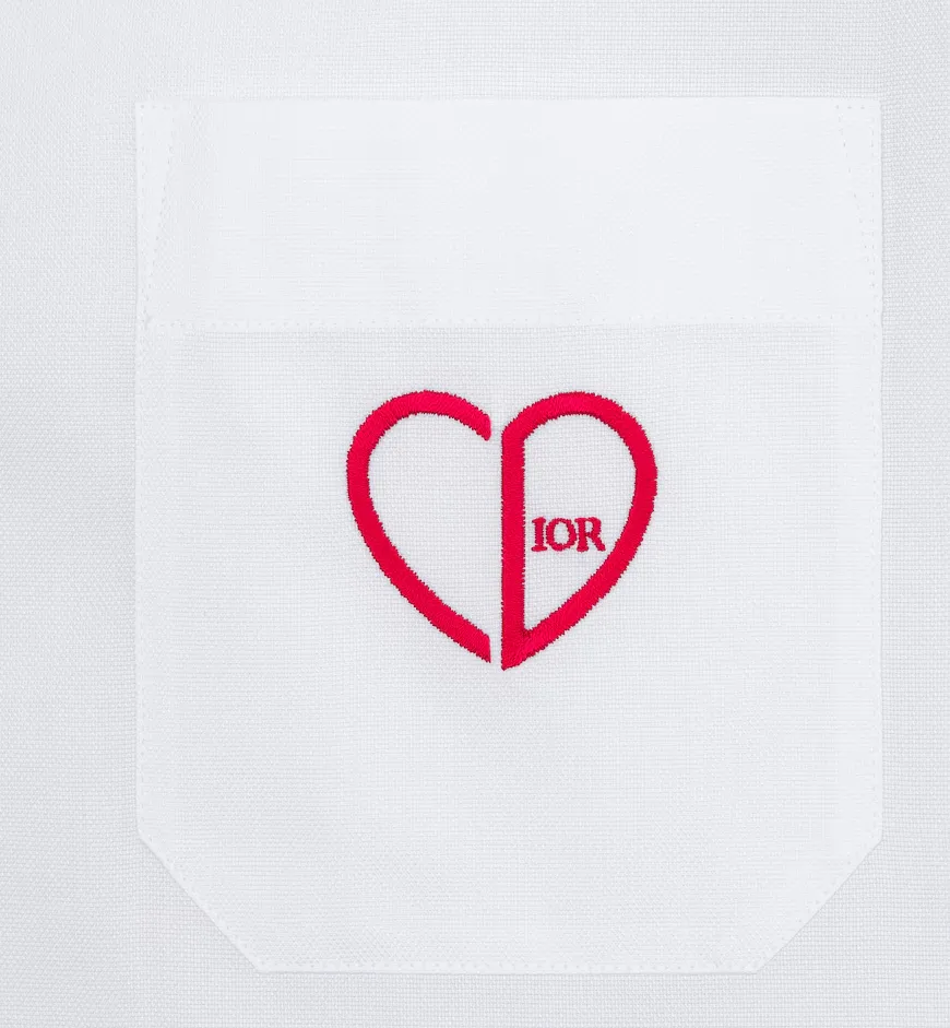 Cd Heart Embroidered Short-Sleeved Shirt