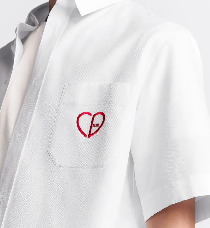 Cd Heart Embroidered Short-Sleeved Shirt