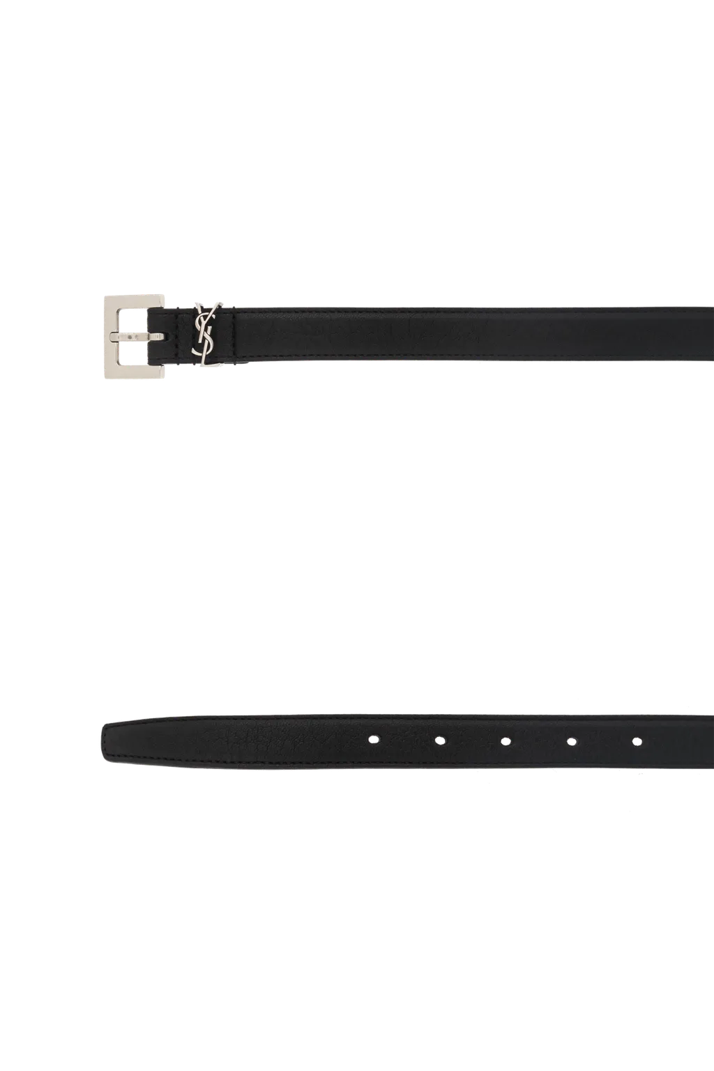 Saint Laurent Logo Plaque Buckled Belt