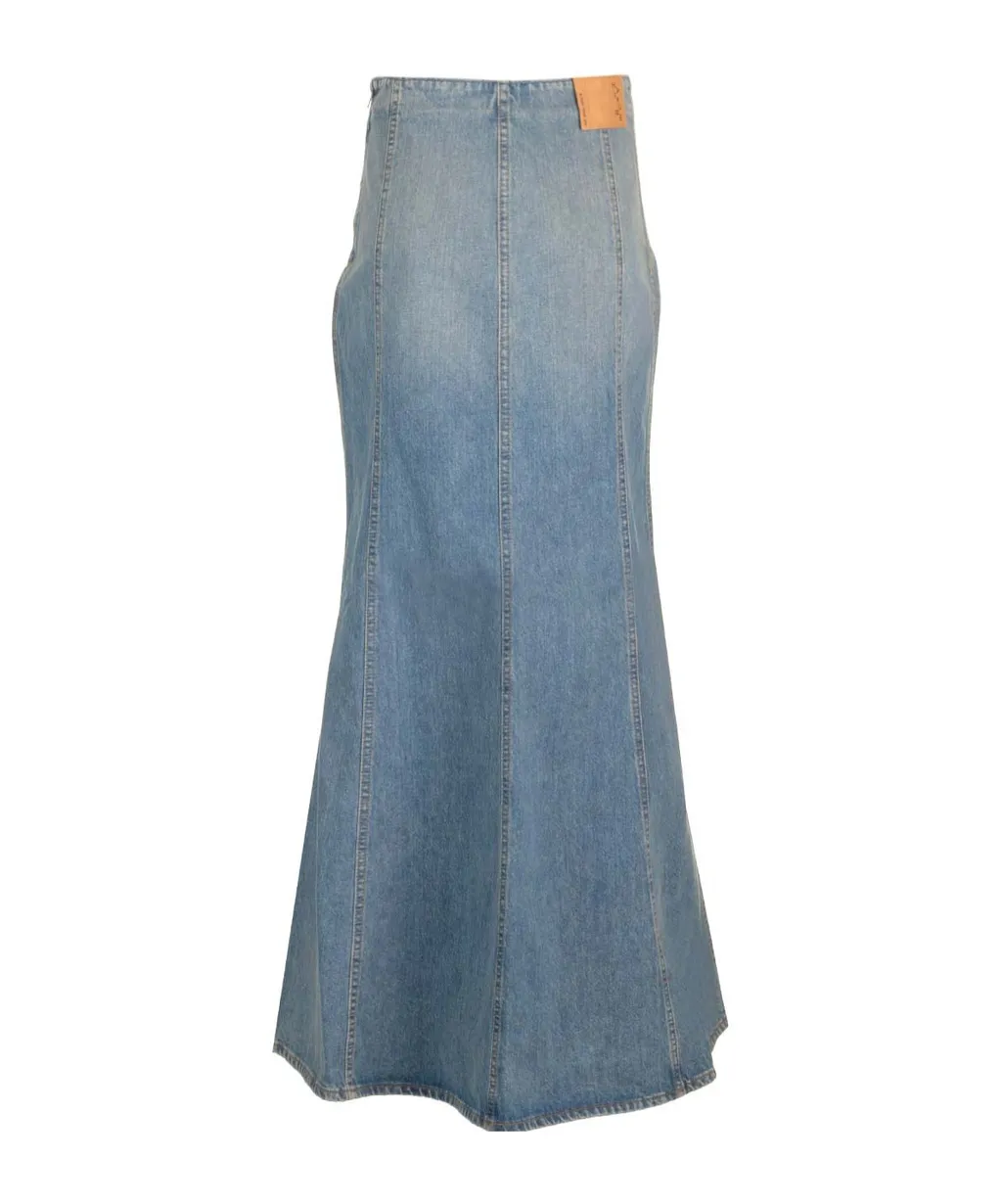 Zippered Denim Skirt