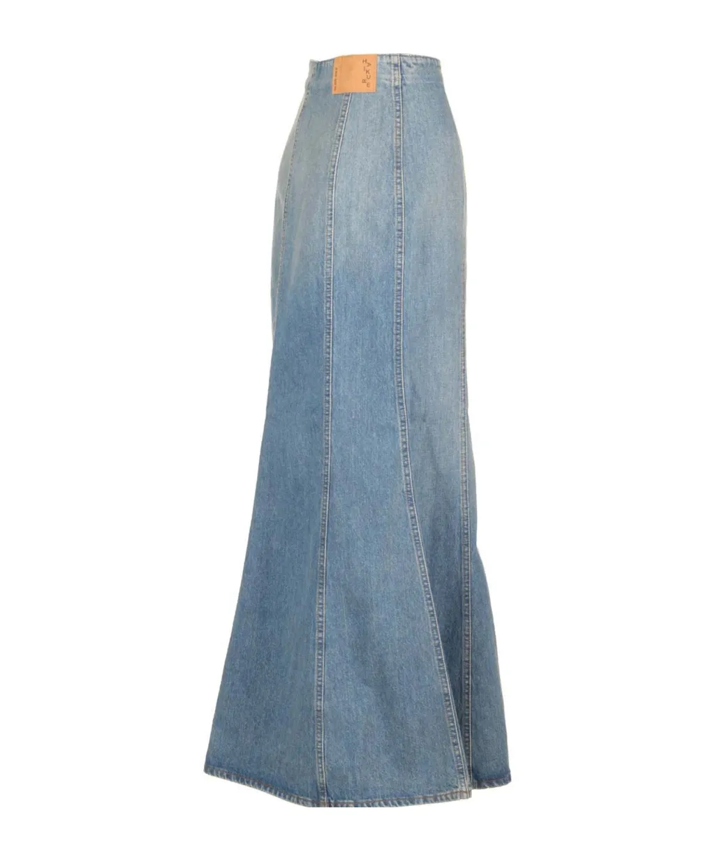 Zippered Denim Skirt