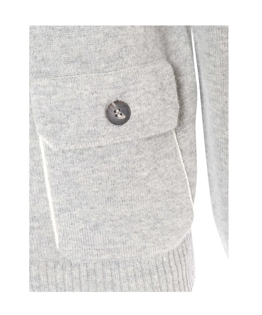 Kangra High Neck Buttoned Cardigan