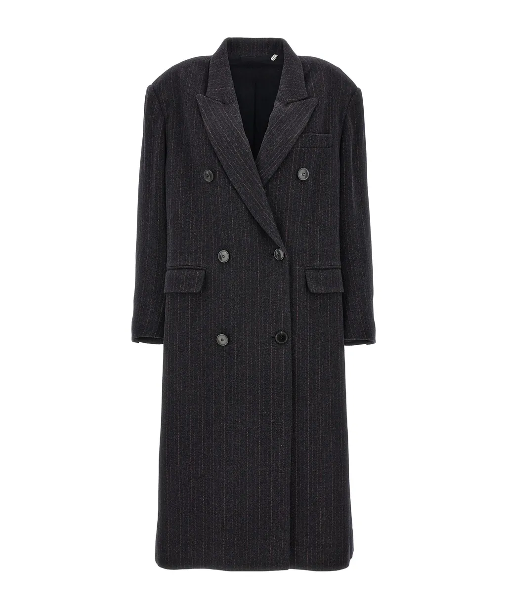 Isabel Marant ÉToile Lexana Double-Breasted Pinstripe Coat