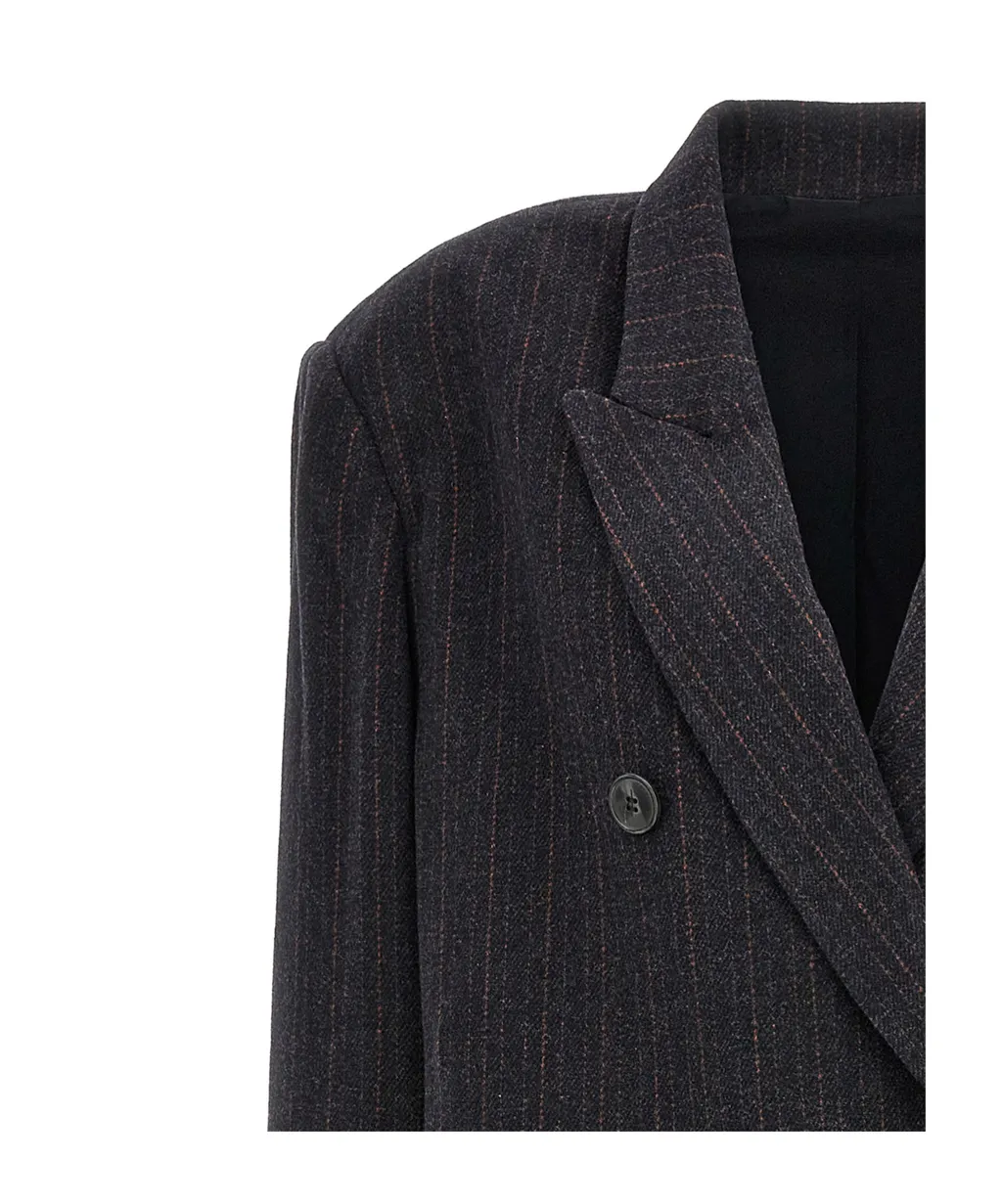 Isabel Marant ÉToile Lexana Double-Breasted Pinstripe Coat