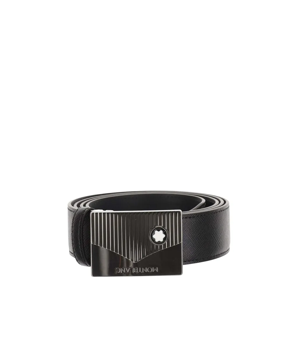Montblanc Logo Engraved Buckle Belt