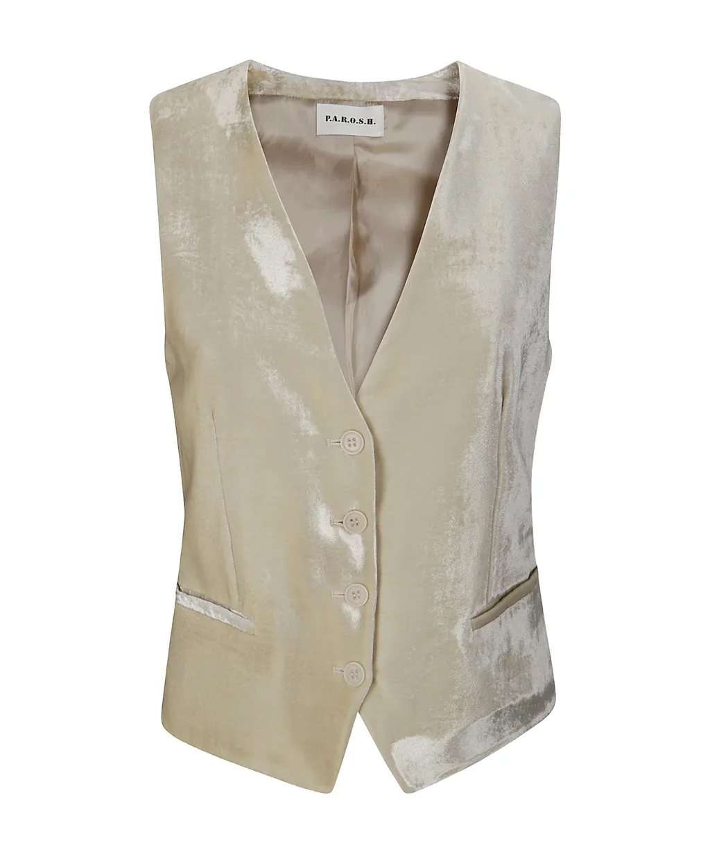 P.A.R.O.S.H. Single-Breasted Velvet Gilet