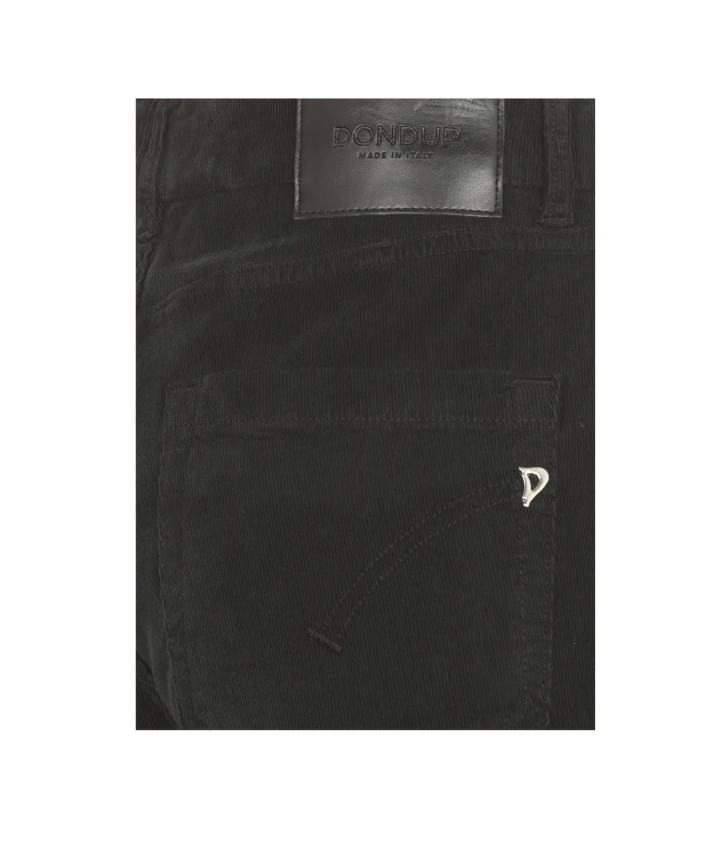 Button-Embellished Corduroy Trousers