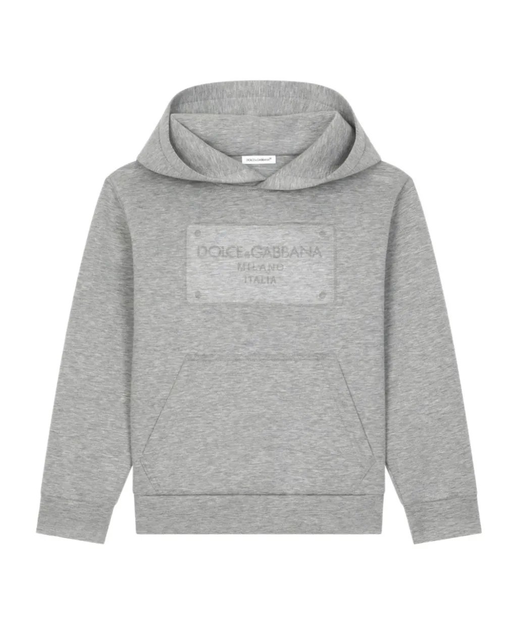 Dolce & Gabbana Kids Logo-Printed Ribbed Edge Hoodie