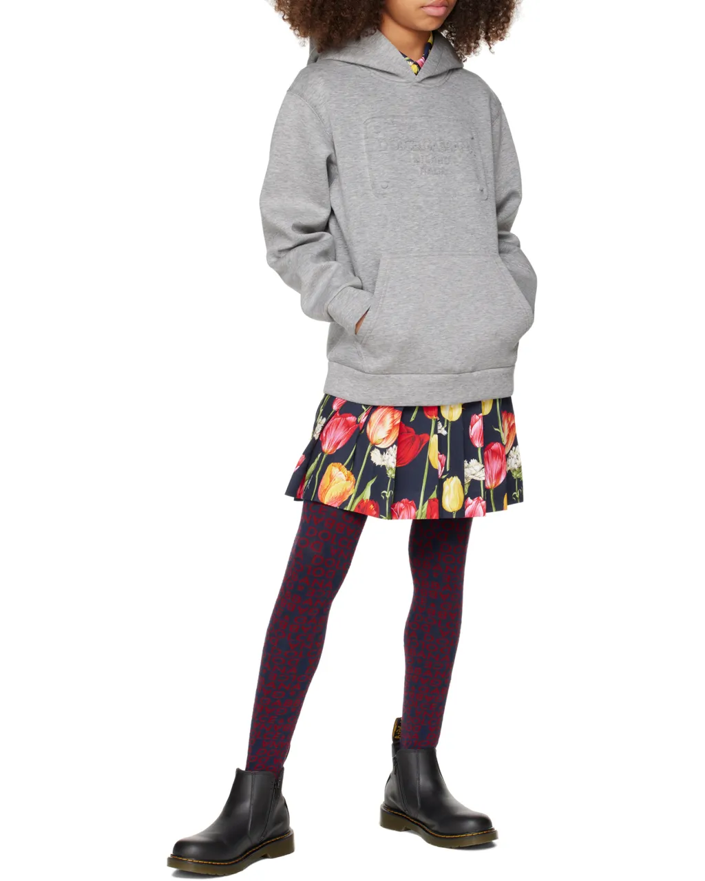 Dolce & Gabbana Kids Logo-Printed Ribbed Edge Hoodie