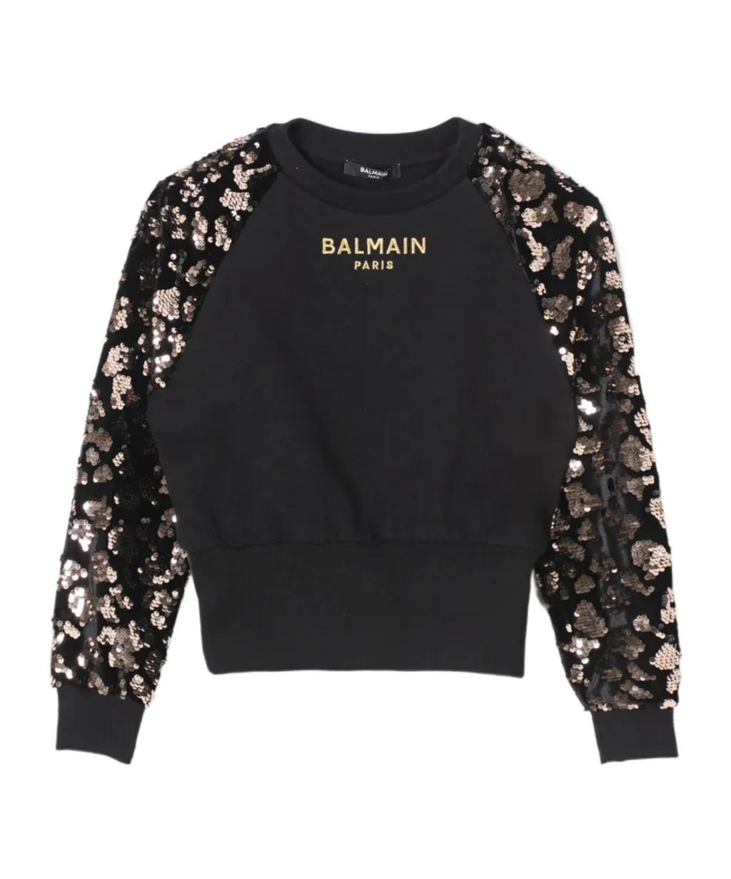 Sequin-Embellished Cotton Sweatshirt
