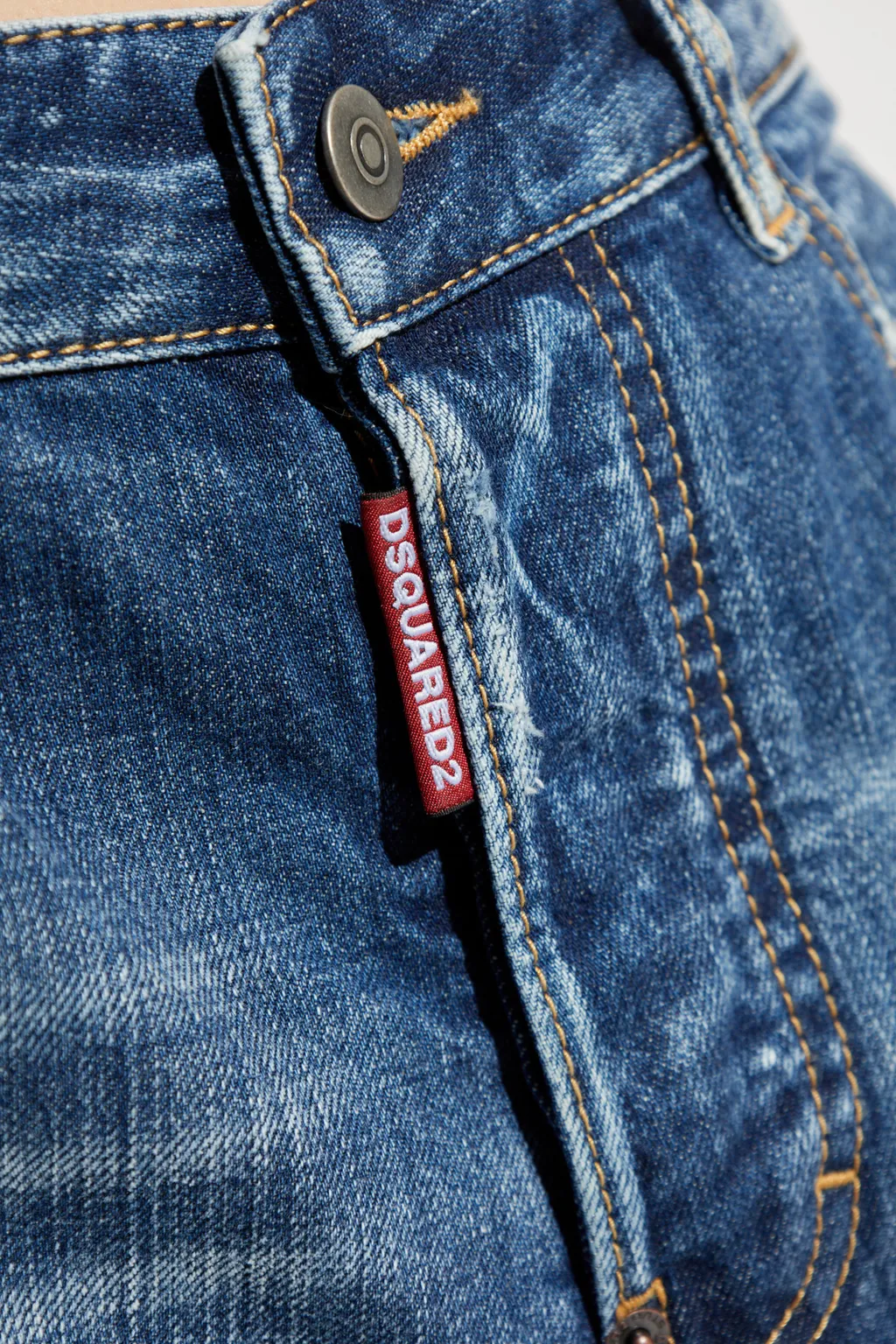 Dsquared2 Distressed Wide-Leg Denim Jeans