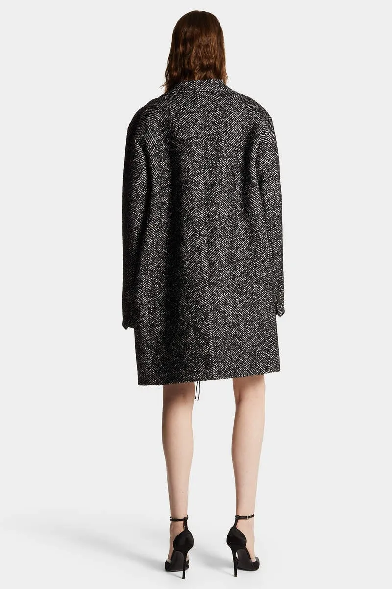 Dsquared2 Single-Breasted Herringbone Coat