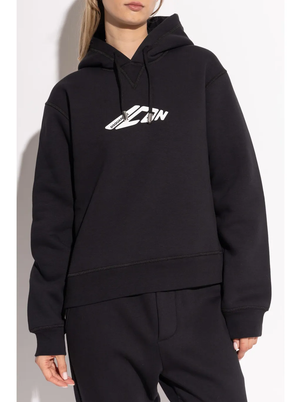 Dsquared2 D2 Logo Printed Drawstring Hoodie