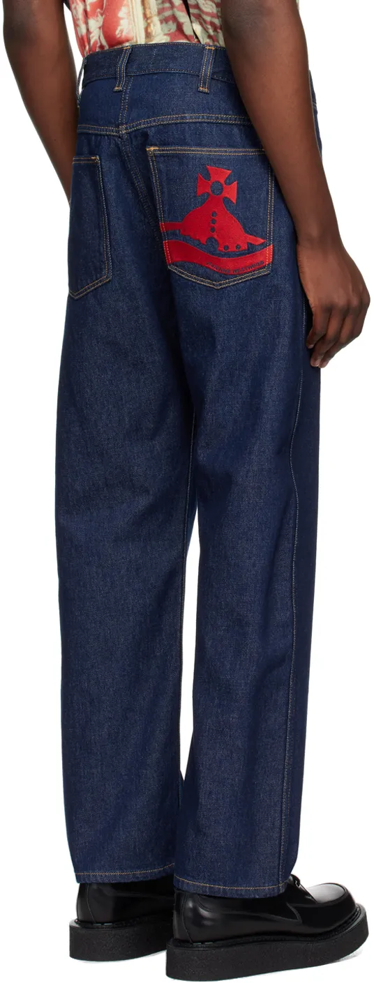 Tapered Jeans With Logo Print