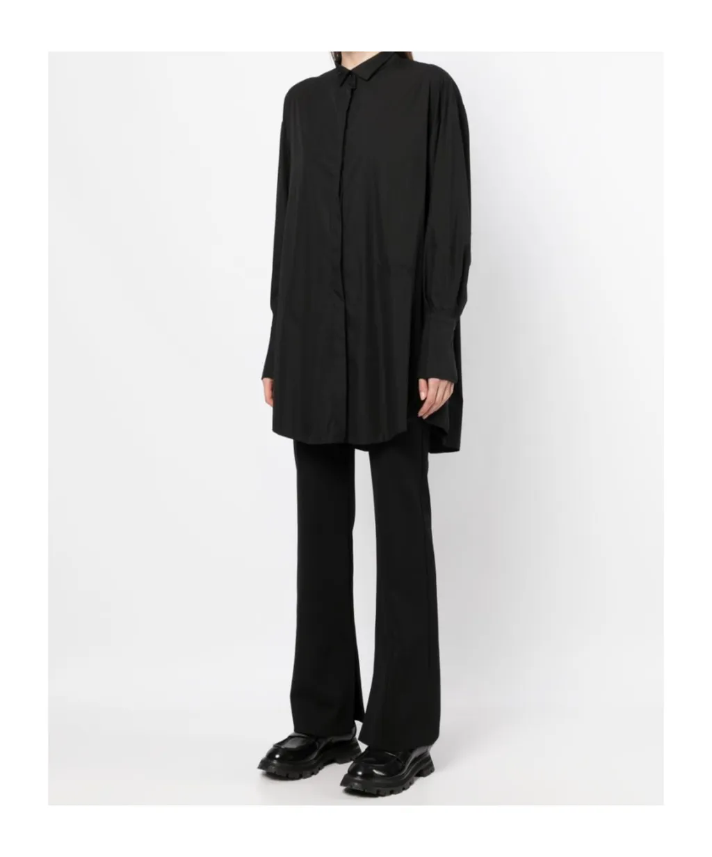 Patou Logo Embroidered Long-Sleeved Shirt Dress