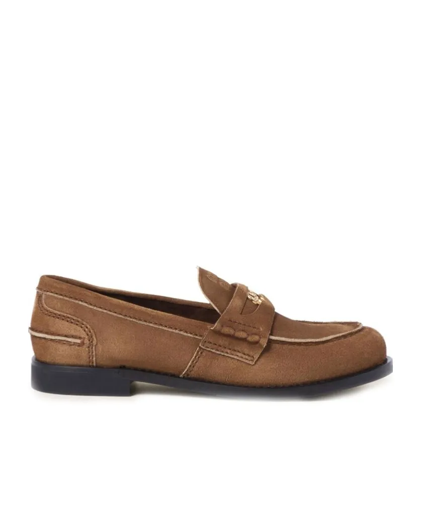 Miu Miu Logo-Plaque Slip-On Loafers