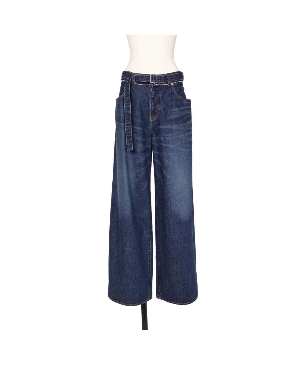 Belted High-Rise Wide-Leg Jeans