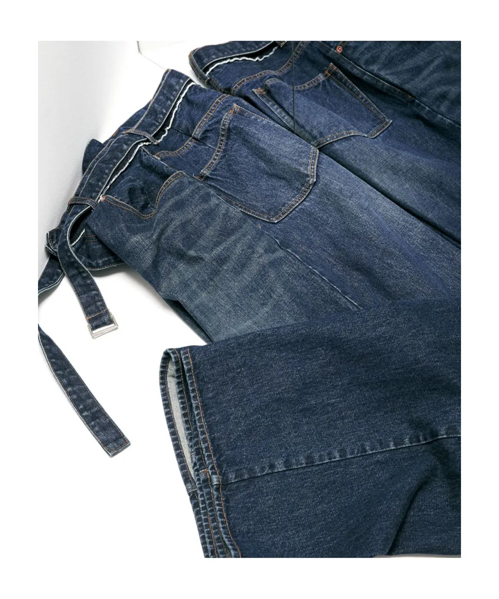 Belted High-Rise Wide-Leg Jeans