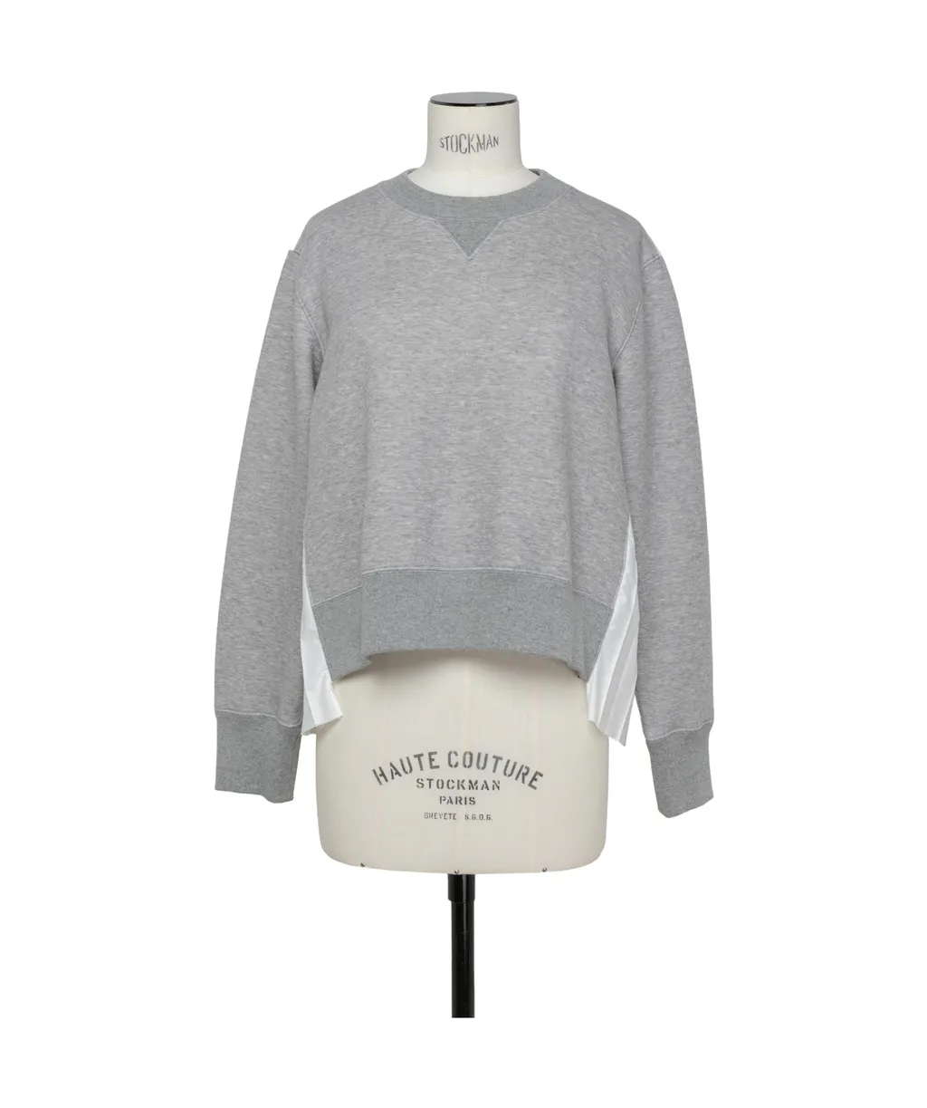 Knife-Pleats Crew-Neck Sweatshirt