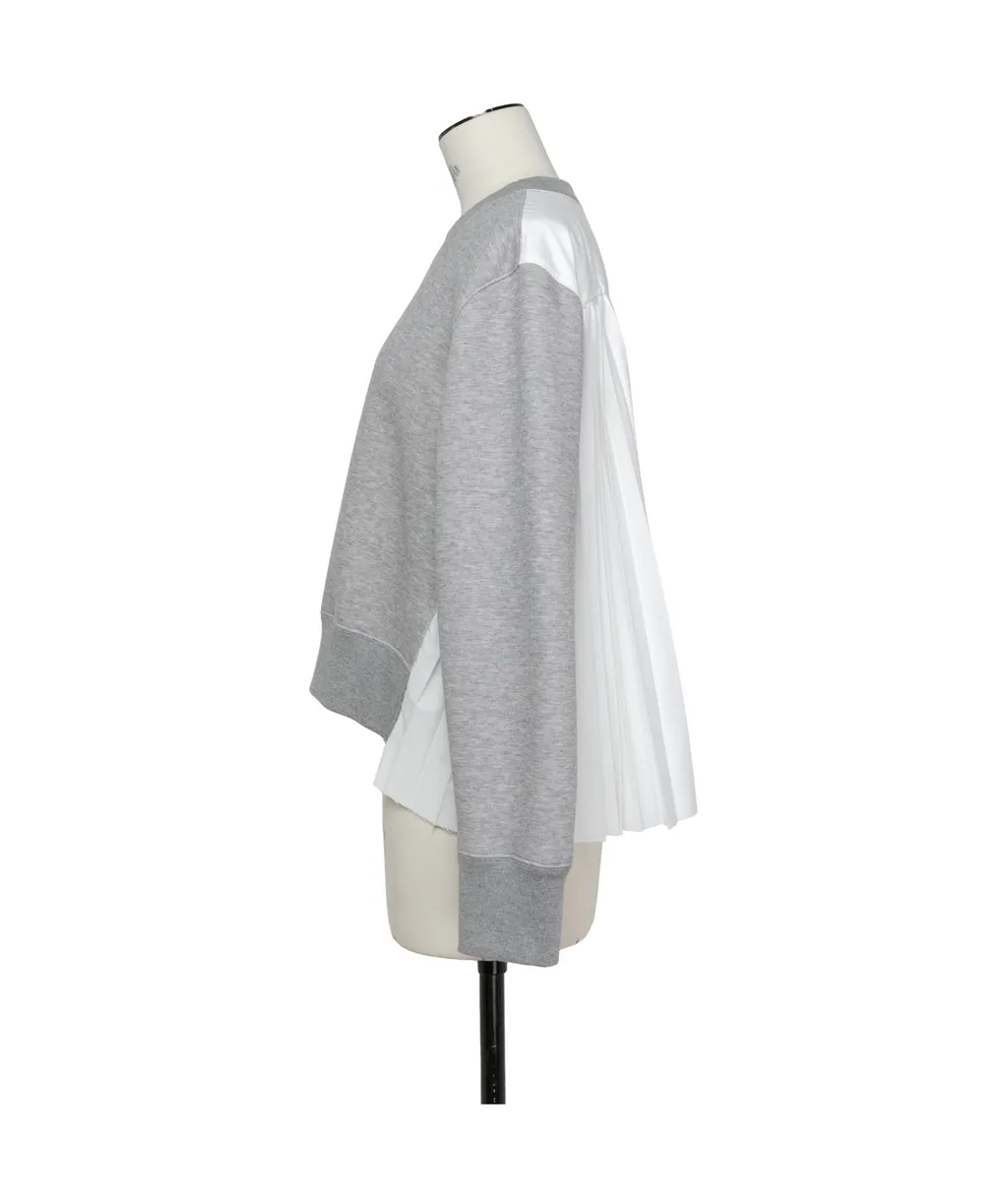 Knife-Pleats Crew-Neck Sweatshirt