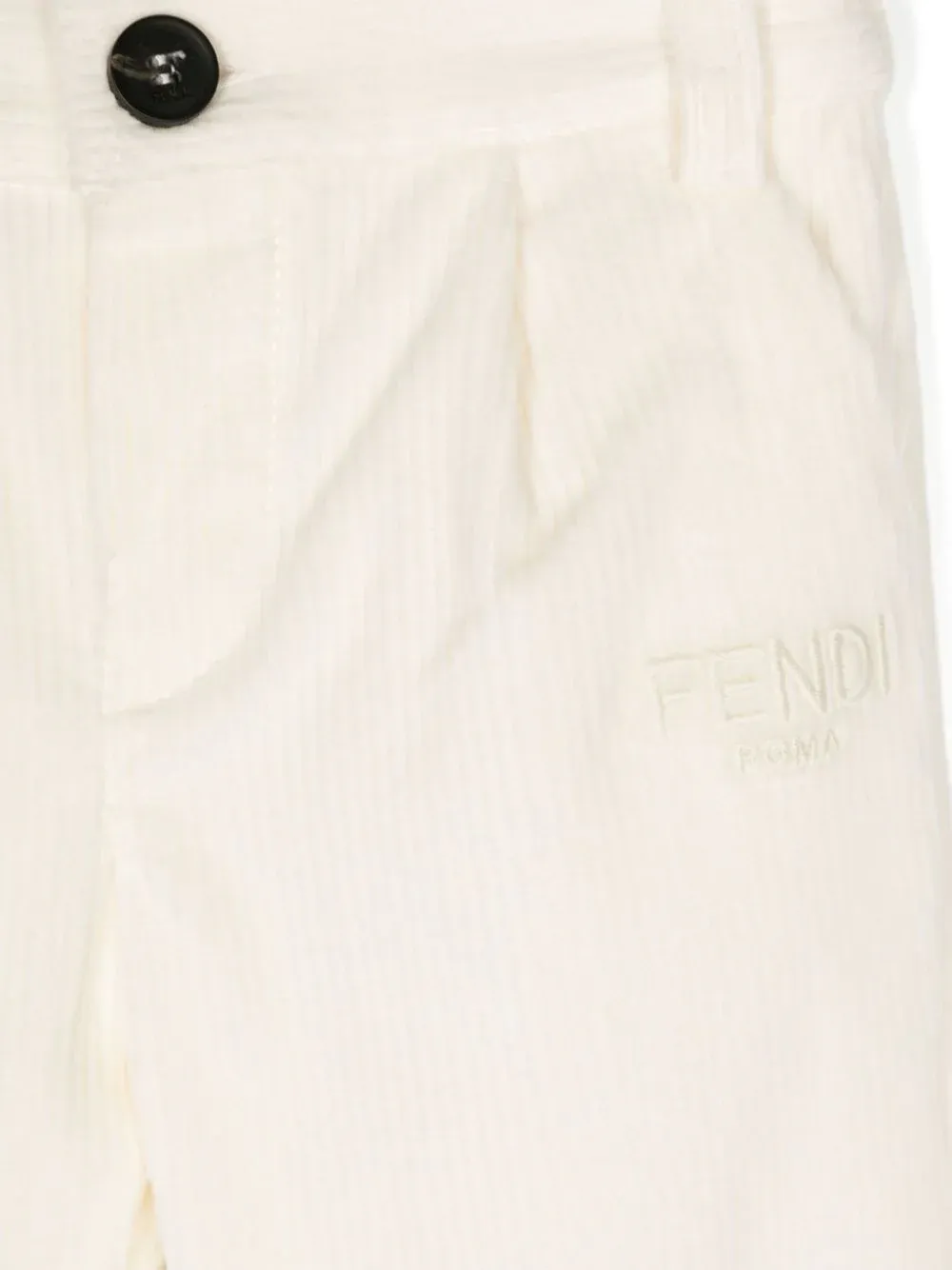 Fendi Kids Logo Embroidered Corduroy Pants