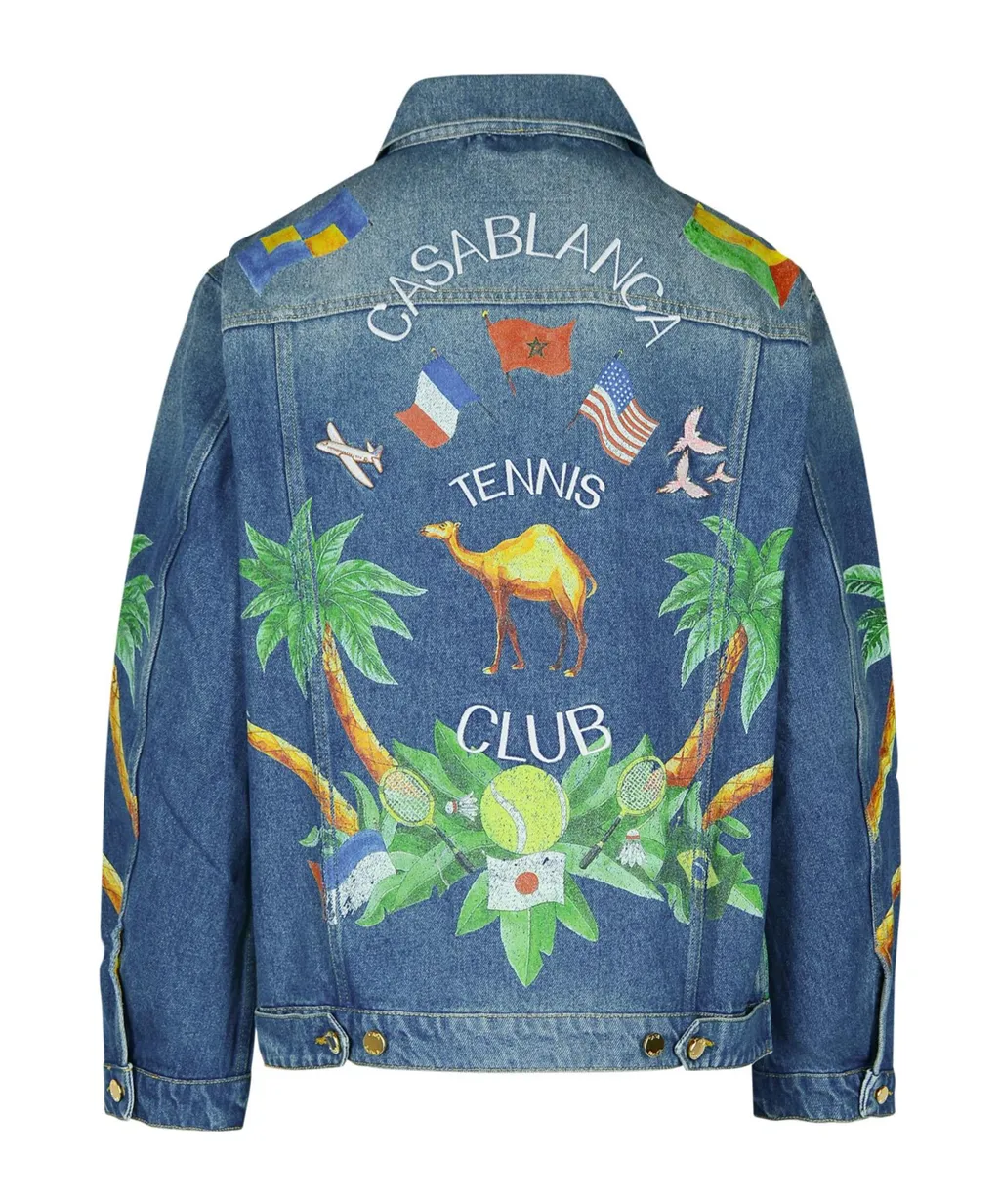 Casablanca Tennis Club Washed Denim Jacket
