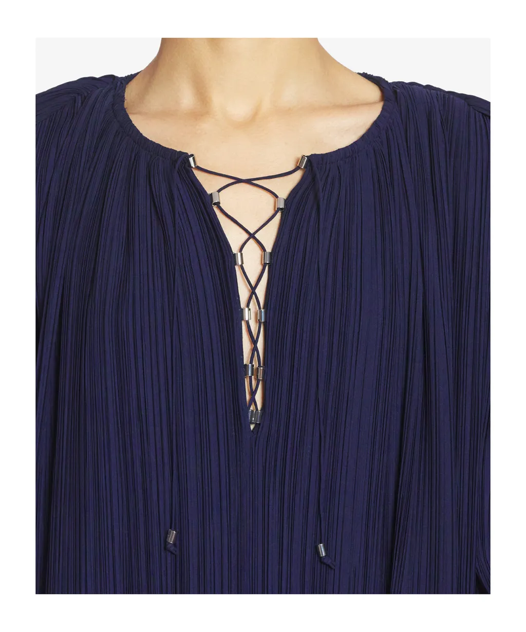 Lanvin Flared Hem Pleated Midi Dress