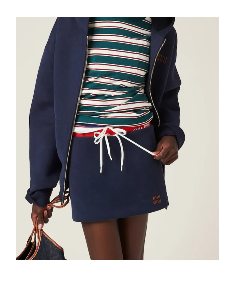 Miu Miu Logo-Detailed Mini Skirt