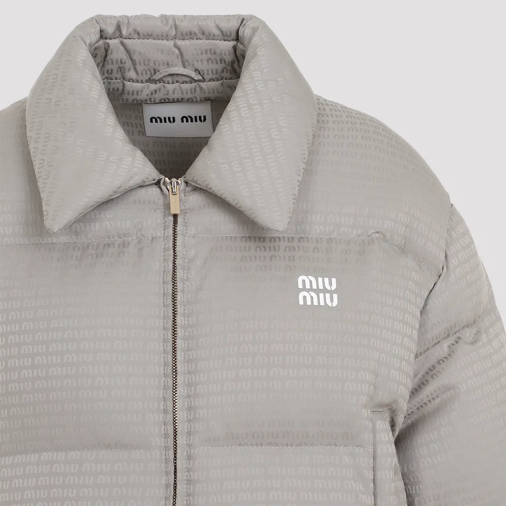 Miu Miu Collared Zip-Up Puffer Jacket