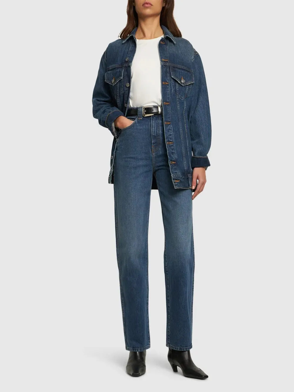 Khaite Ross Buttoned Denim Jacket