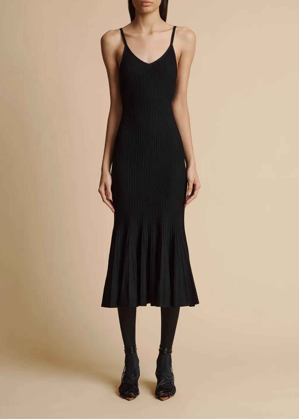 Khaite Queen V-Neck Midi Dress