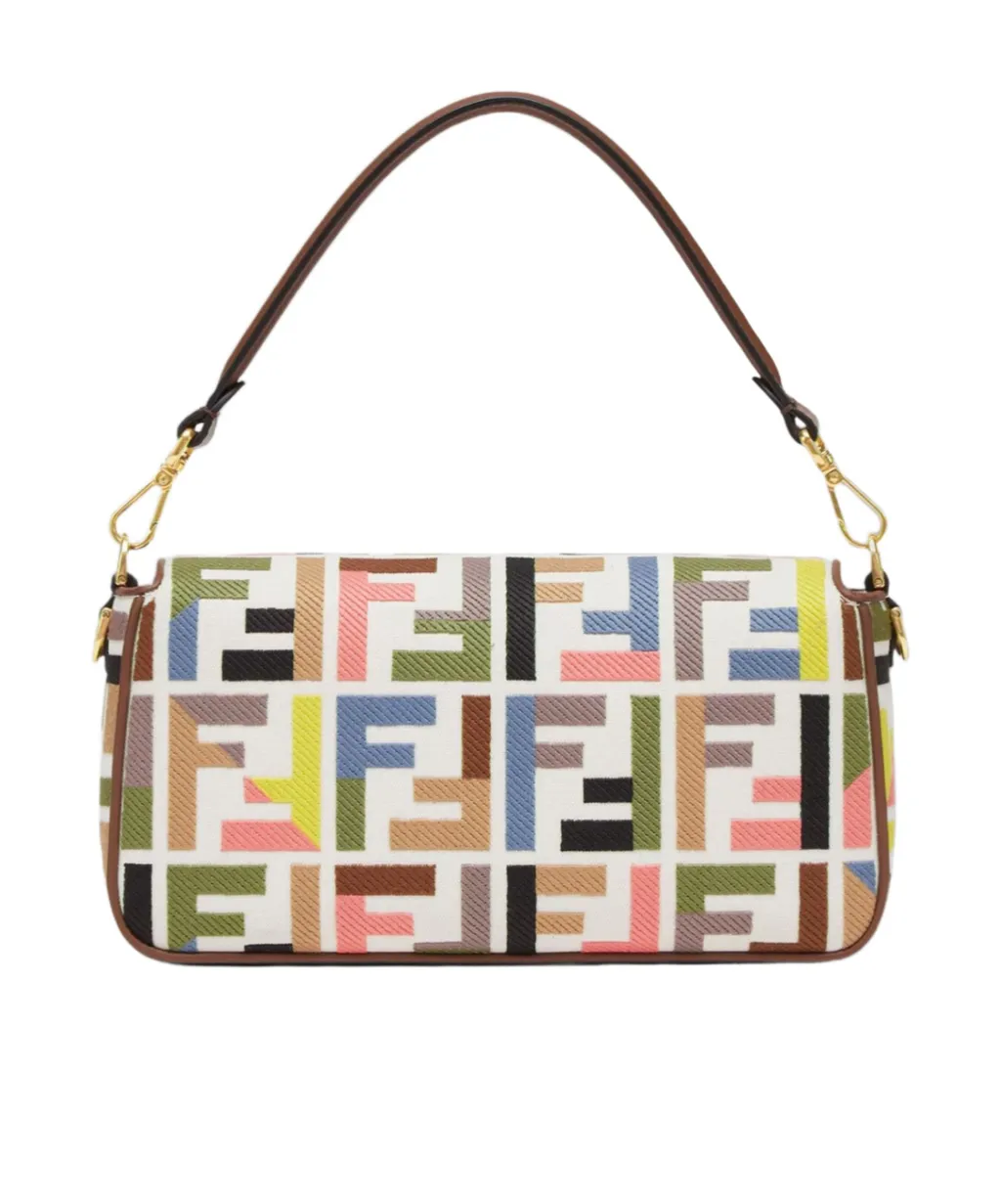 Baguette Ff Embroidered Shoulder Bag