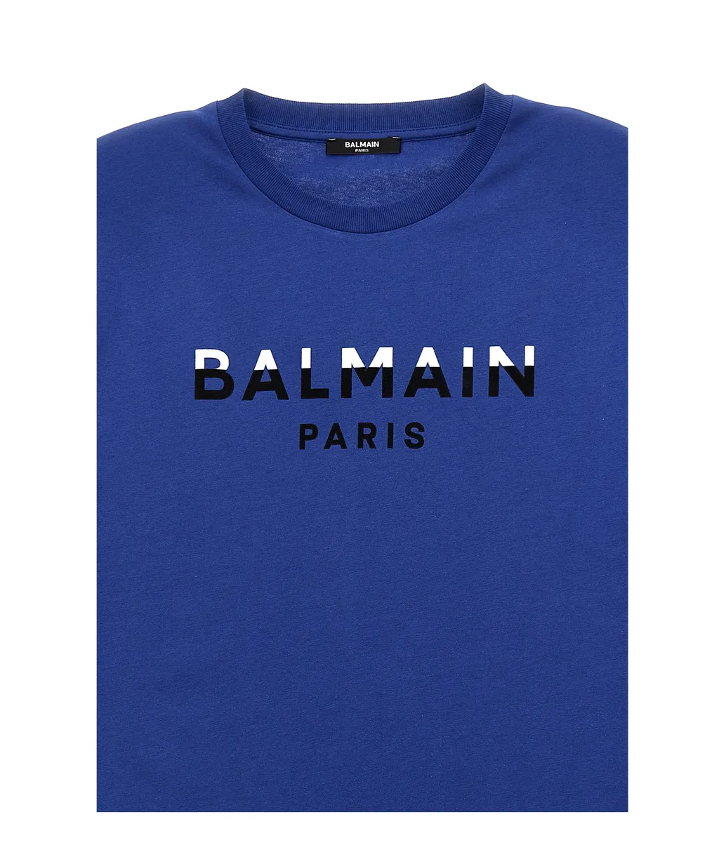 Balmain Kids Logo Printed Short Sleeved T-Shirt