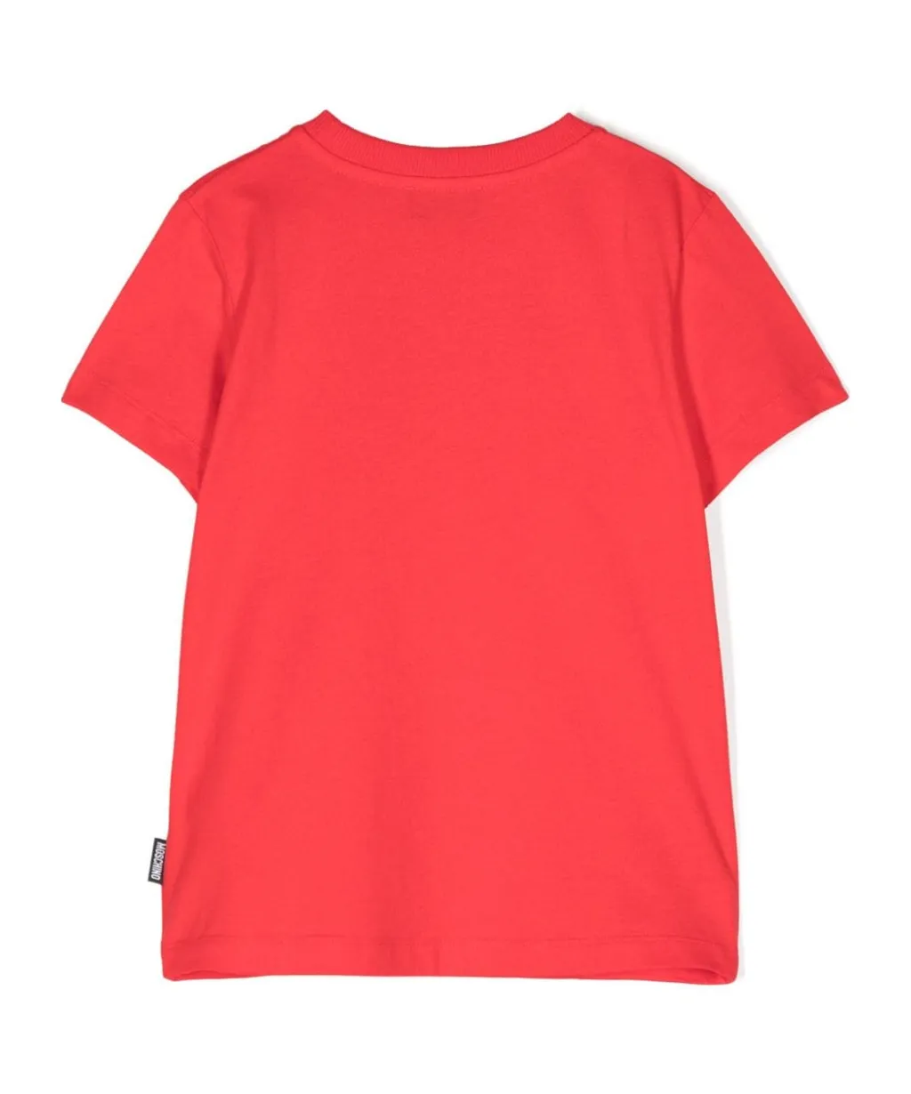 Moschino Kids Teddy Bear Embroidered Crewneck T-Shirt