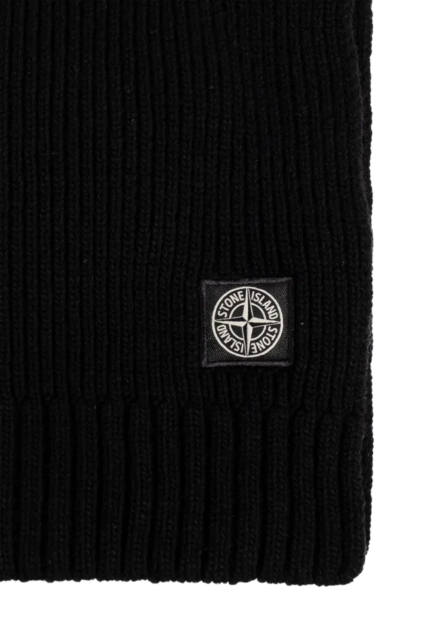 Stone Island Junior Compass Patch Knitted Scarf