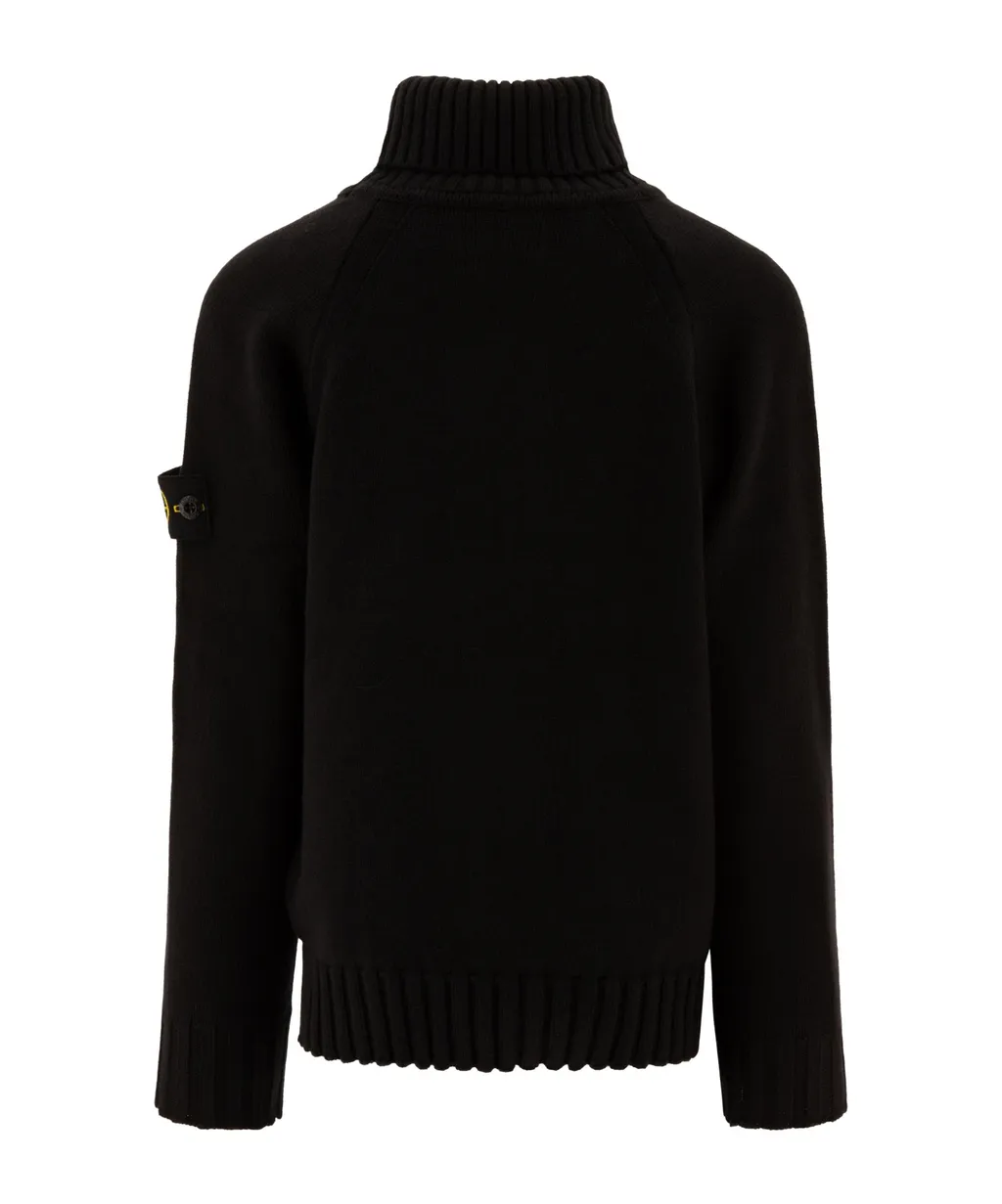 Stone Island Junior Compass Patch Turtleneck Jumper