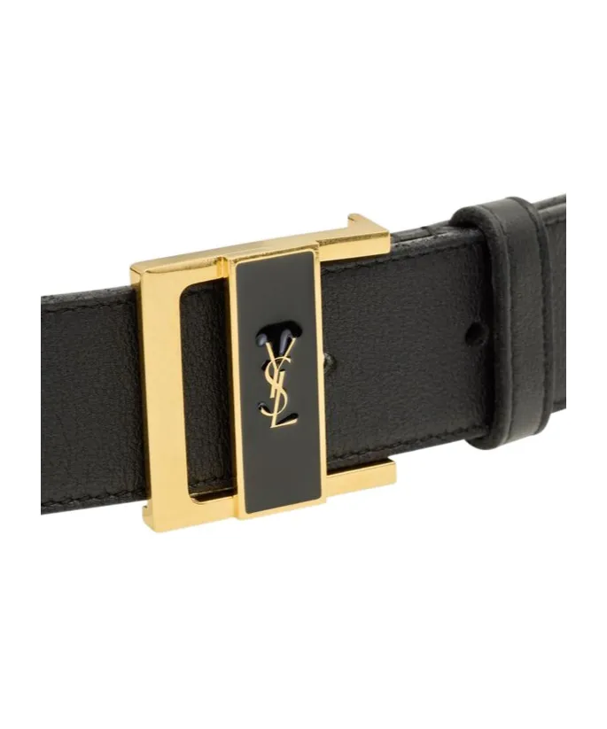 Saint Laurent Gio Logo Plaque Belt