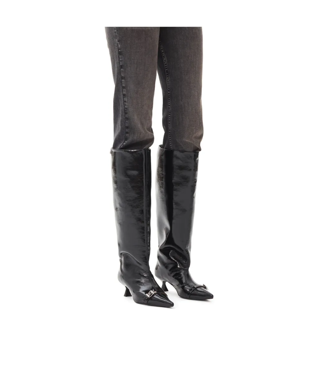 Eyelets Slouchy High Shaft Boots