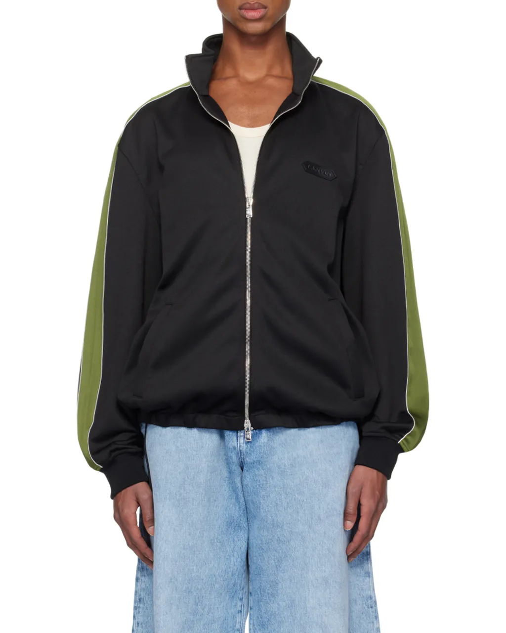 Lanvin Logo Patch High-Neck Zipped Sweatshirt